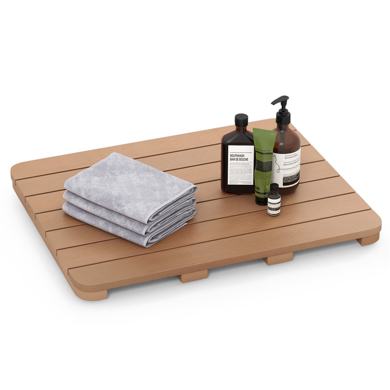 Tapis de bain en plastique / acrylique Prima avec envers antidérapant, L 19 po x L 23,5 po, Brun