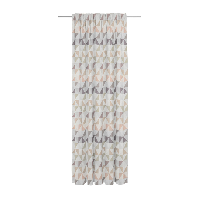Berlare Cotton/Polyester Room Darkening Pinch Pleat Curtain Panel, Rosé, 132cm Width x 385cm Drop