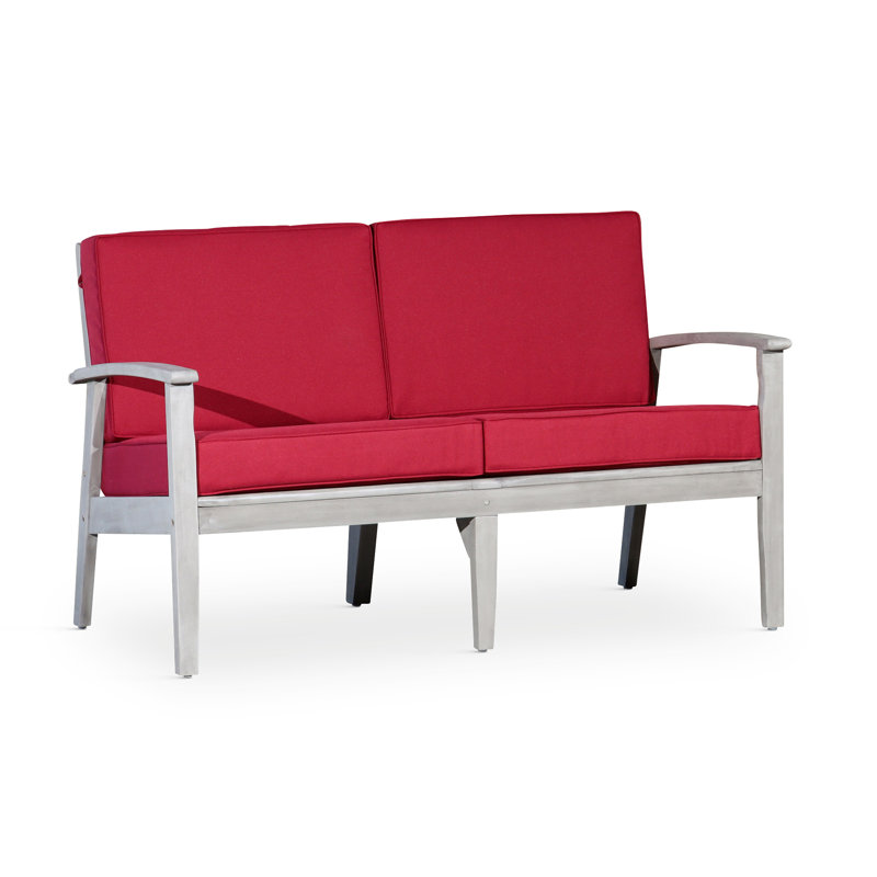 Causeuse avec coussins, Rouge, Argent argent