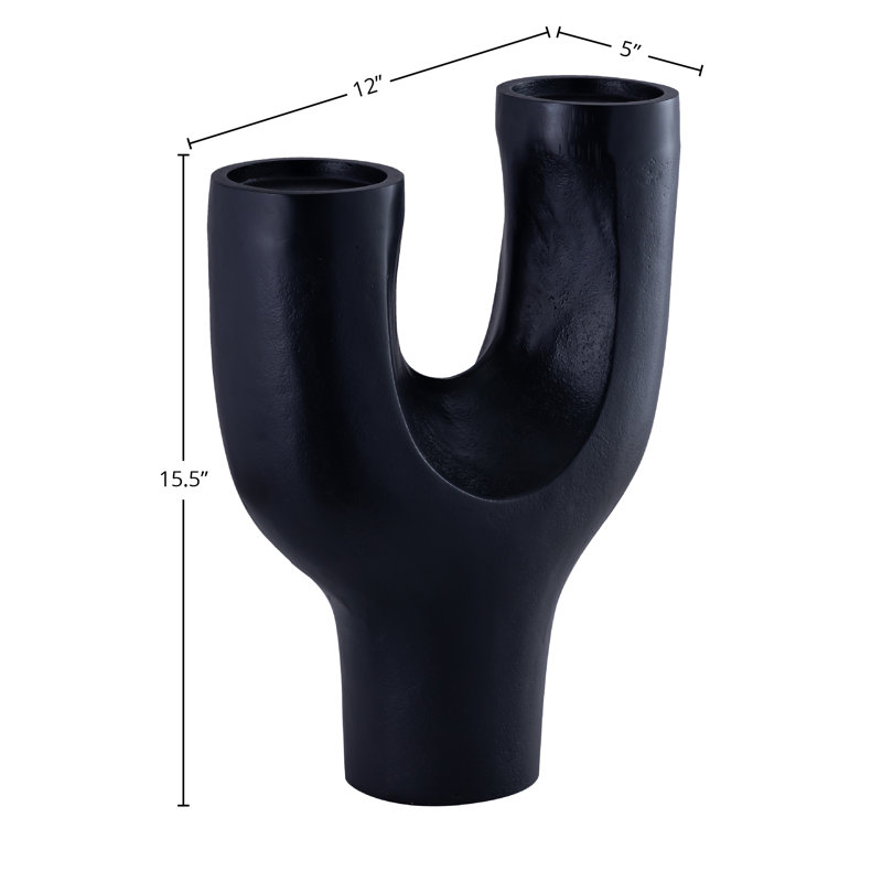 Harmony 15" Tall Aluminum Candle Holder, Black
