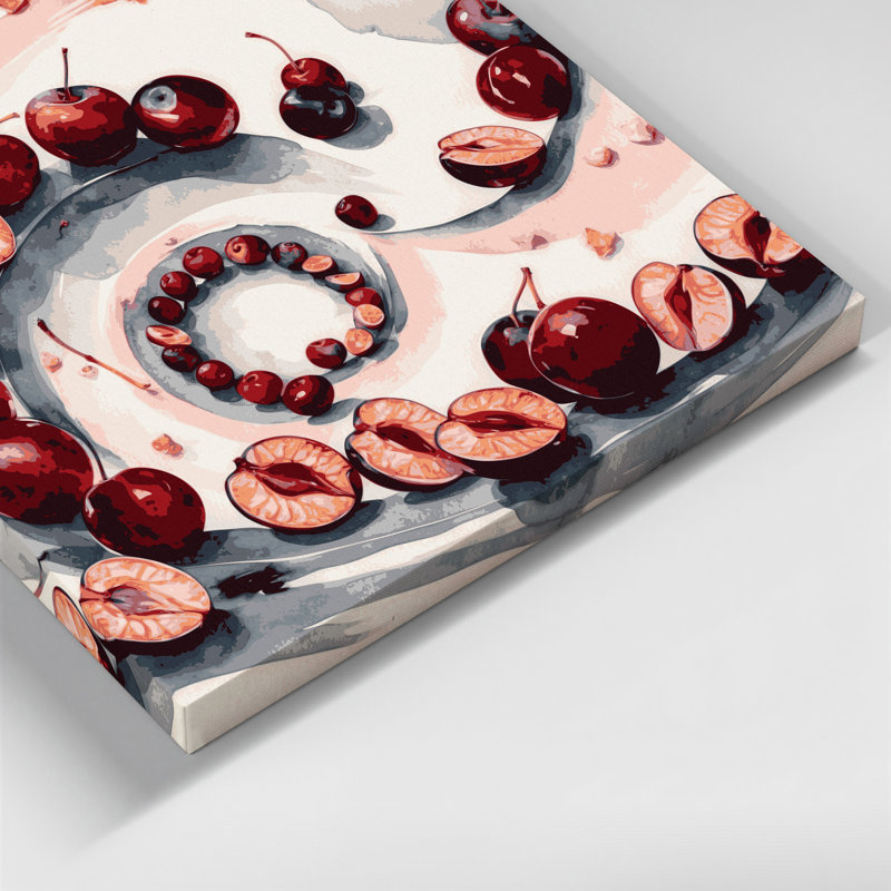 Fruit Umeboshi Gray Canvas Wall Art