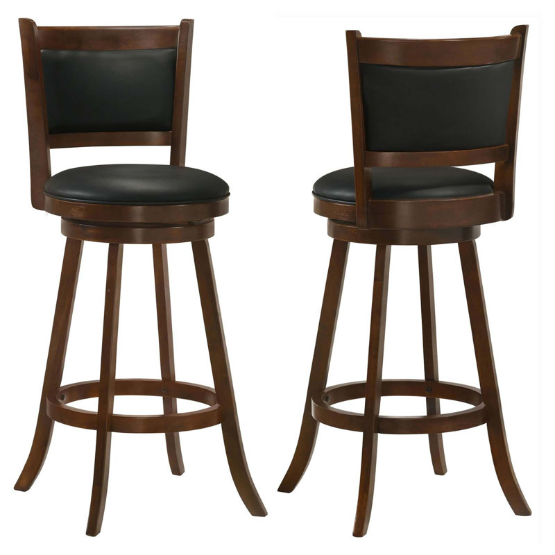 Tabouret pivotant en châtaignier (ensemble de 2), Tabouret de bar (siège d'une hauteur de 29 po)