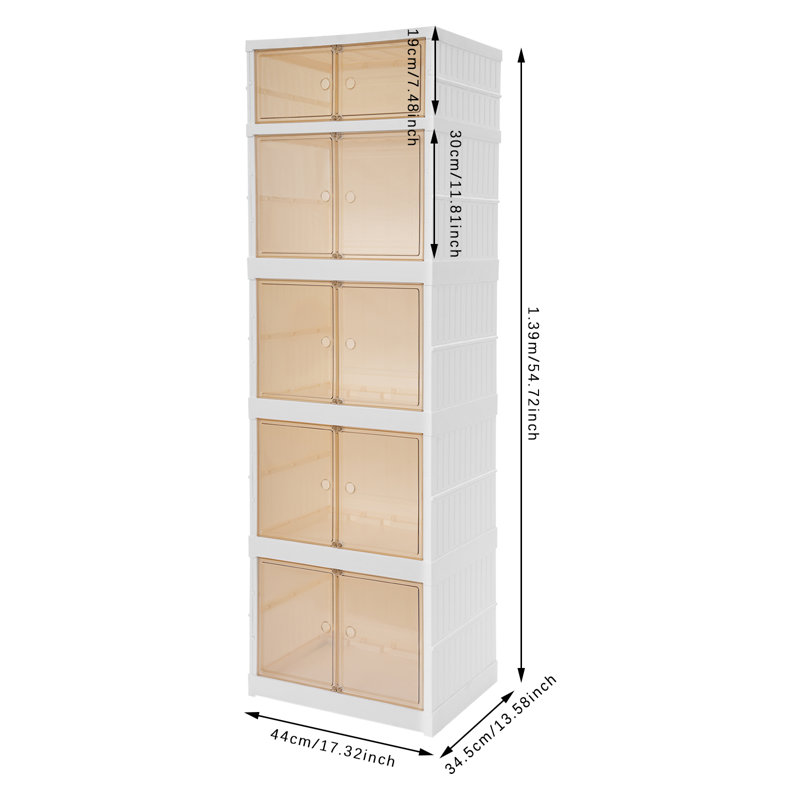 5-Tier Storage Cabinet With Doors