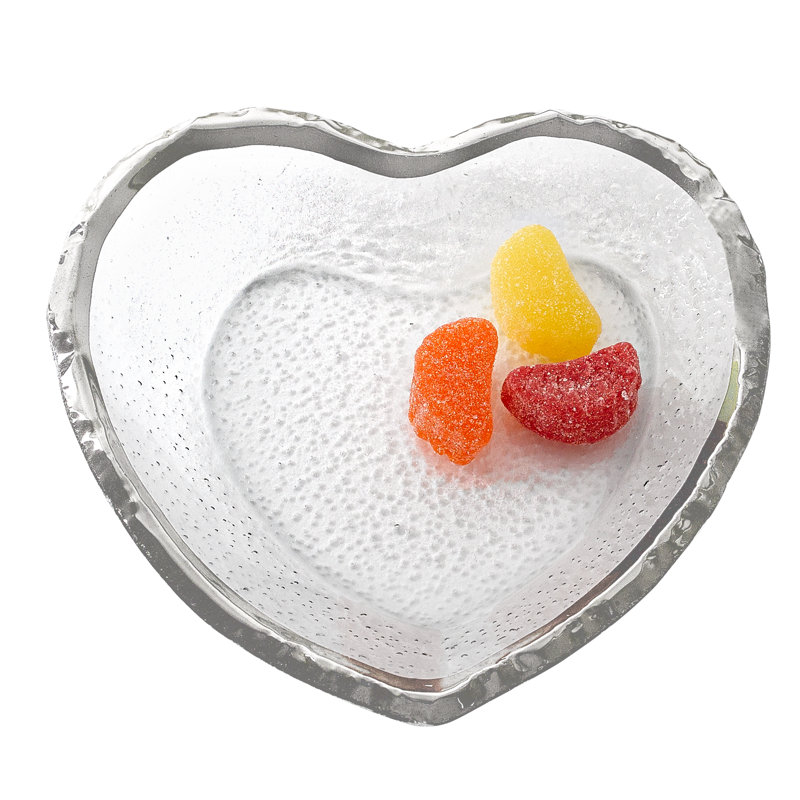 House Of Hampton® Pingree Glass Platter, Clear/Silver