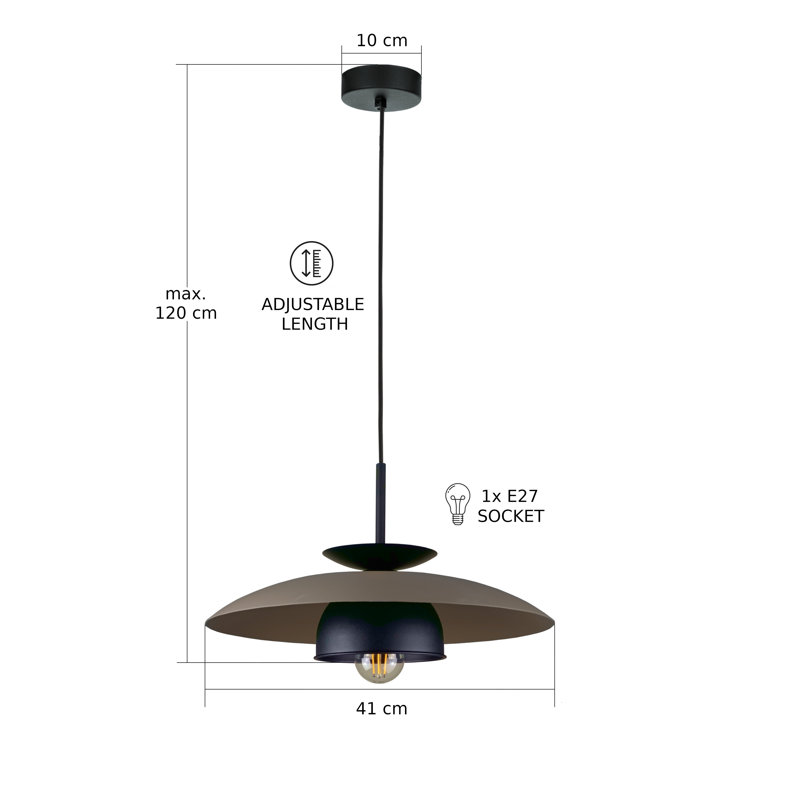 1 - Light Brown/Black Pendant
