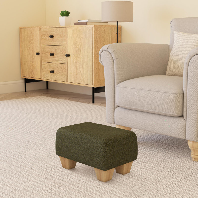 Manufactured Wood Accent Stool, Poz, Cyprus Green, Natural