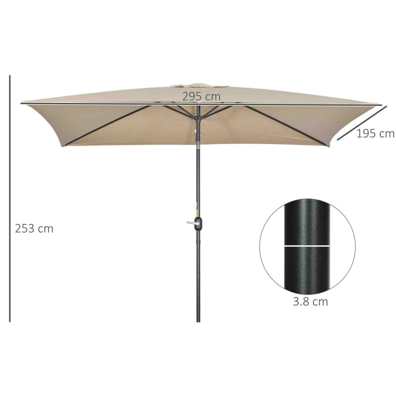 295cm Market Parasol, Khaki