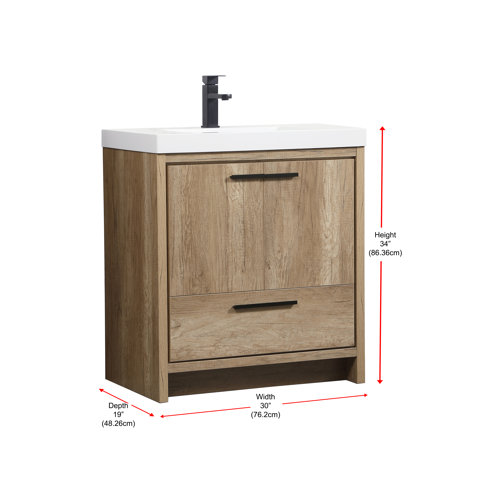 Zipcode Design™ Albers 30'' Single Bathroom Vanity with Resin Top ...
