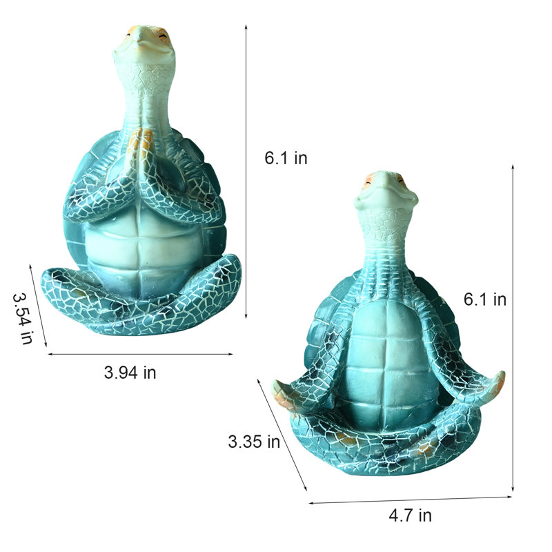 Sea Turtle Yoga Figurines Home Office Garden Decoration