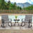 Gros Metal 2 - Person Outdoor Rocking Seating Group with Cushions, 3-Piece Outdoor Rocking Chairs Set With Glass Coffee Table-673178760