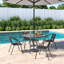 Mcloughlin 4 - Person Patio Dining Set Umbrella Hole Included Round Table-2144997676-2144997675