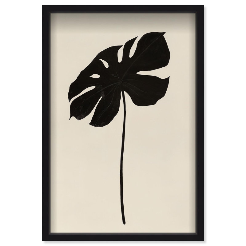 Oliver Gal Dark Leaf II Botanical - Luxury Shadowbox Framed Wall Art, Black, 25.5'' H x 17.5'' W