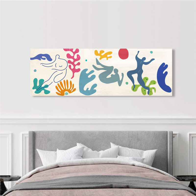 Playing In The Waves - Wrapped Canvas Print, 40cm H x 120cm W x 4cm D