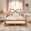 Lit plateforme en bois avec tête de lit inclinée, structure en bois massif, support à lattes, profil bas, sans sommier-1737433471