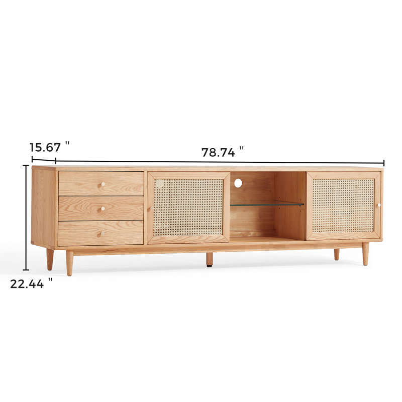 LinsyHome Saydell 80'' Solid Wood Media Console & Reviews | Wayfair