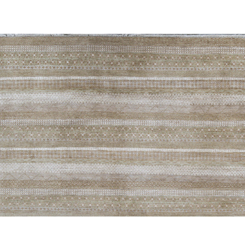 Tapis multicolore et vert noué à la main de haute qualité