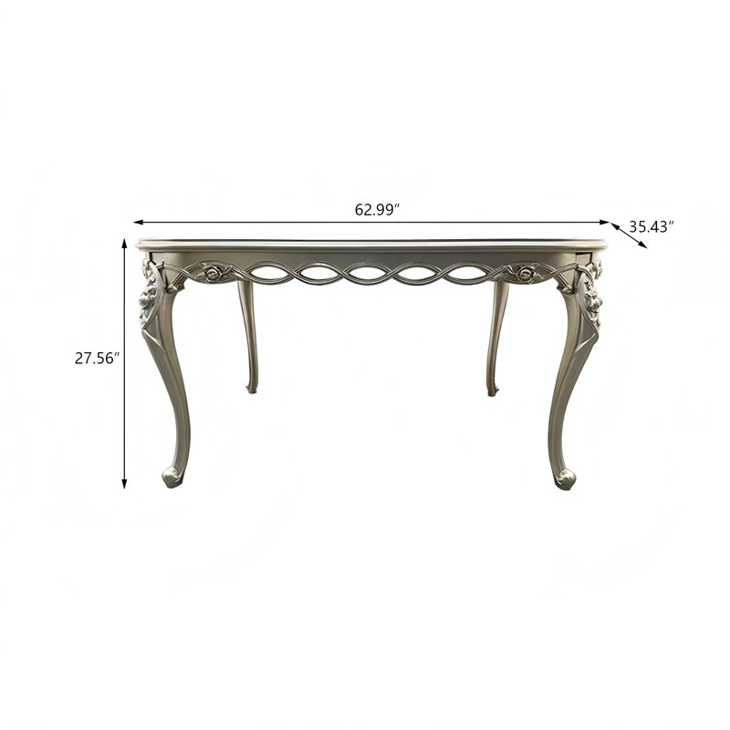 Table de salle à manger moderne et luxueuse en bois de hêtre massif 62,99 po