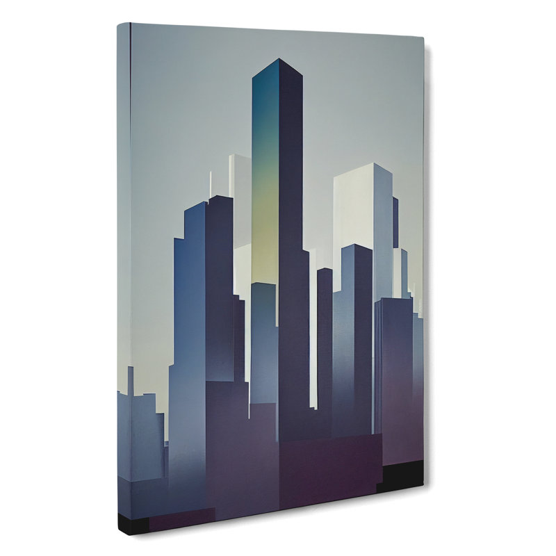 XC1022-3907X Serene City Skyline No.3 Abstract - Wrapped Canvas Print, 76cm H x 50cm W x 3cm D
