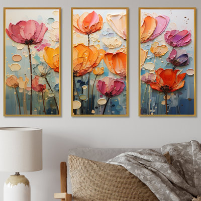 «Yellow and Red Tulips Bloom Collage», ensemble de reproductions d'art mural