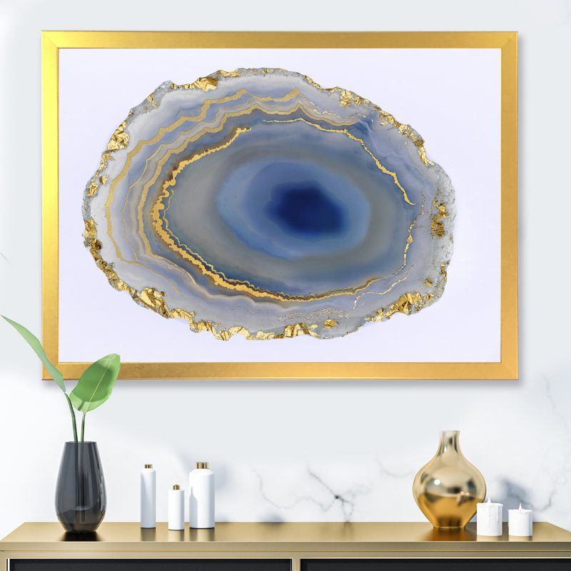 «Golden Water Agate», reproduction sur toile encadrée, H 20 po x l 20 po x P 1 po, Cadre doré