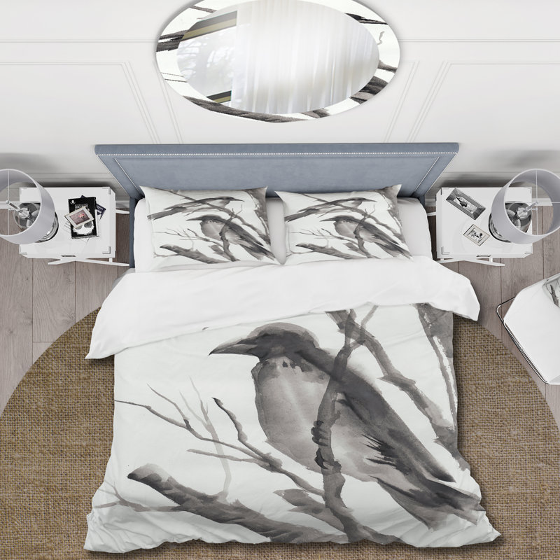 Ensemble de housse de couette Traditional Vintage Sleeping Crows - Microfibre polyester