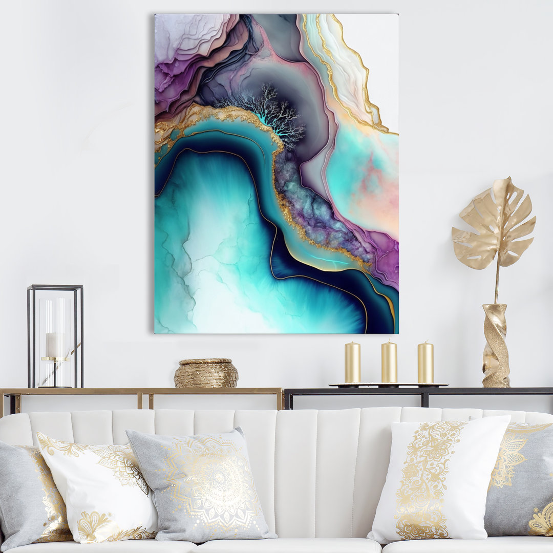 " Blue Purple Abstract Geode III " Mercer41 