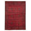 Tapis rouge en laine noué à la main de conception unique 4 pi 11 po x 6 pi 6 po Moniqua