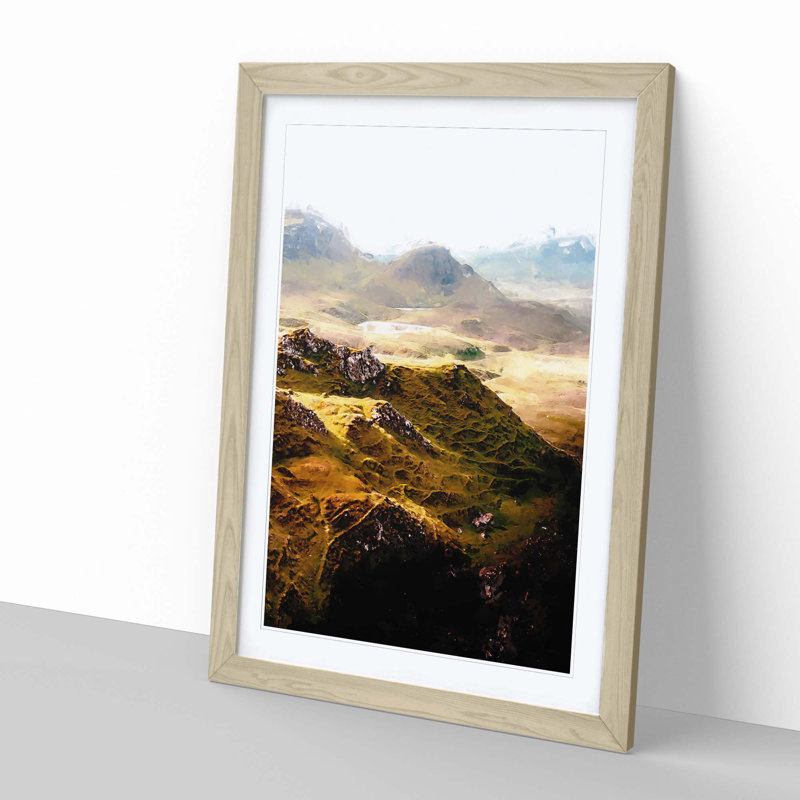 Portree in the Isle of Skye Scotland - Picture Frame Graphic Art Print on MDF, 76cm H x 50cm W x 2cm D, Oak