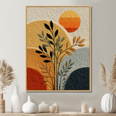 Orange And Black Boho Desert Retreat - Botanicals Wall Art Decor, Orange Botanical Canvas Print