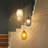 3-Light matte black glass spherical dimmable pendant lamp