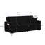 Canapé-lit convertible 3 po en tissu noir. Lit escamotable pour un séjour d'une nuit. Inclinable et coussins. Poches. Facile à assembler. Salon attrayant 1 lit. Caractéristique. Assemblage pratique des coussins moelleux-207893295