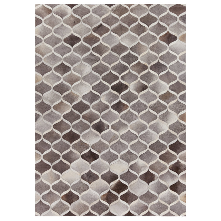 Natural Hide Cowhide Geometric Area Rug