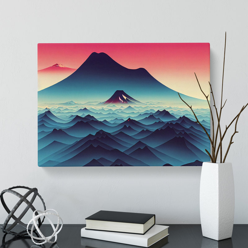 Exhilarating Japanese Mountains - Wrapped Canvas, 50cm H x 76cm W x 3cm D