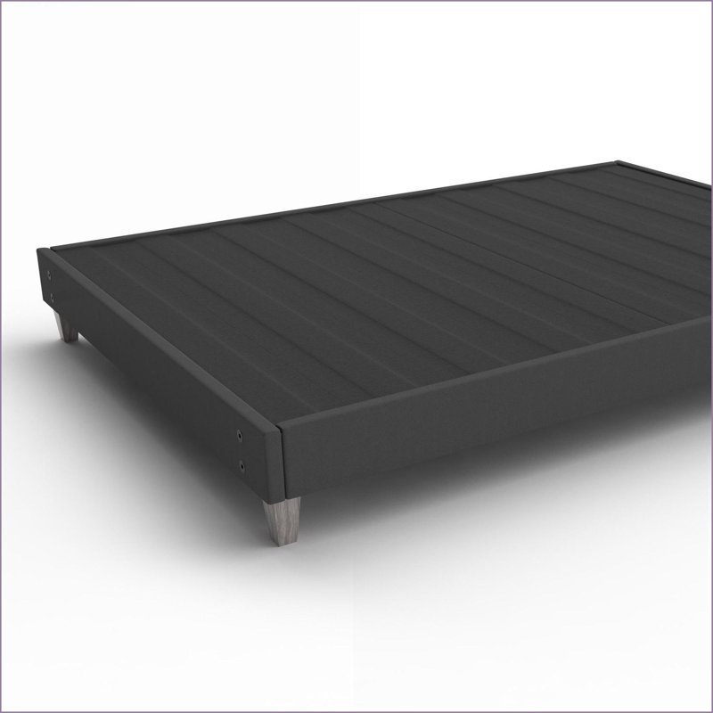 California King Fabric-Covered Platform Bed Frame – Faux-Wood Legs, Quick Tool-Free Setup for Master Bedroom, King