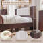 Lit plateforme Adison moderne avec tiroirs de rangement et station de recharge, tête de lit rembourrée avec ports USB et prises électriques, sommier à lattes robustes, montage facile, chêne brun, sans sommier tapissier, montage facile-2002807815-2002807808