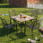 5‑Piece Outdoor Patio Dining Set, 4 Iron Chairs (350 lbs Capacity) + 37.8" Square Wood‑Grain Metal Table w/ Umbrella Hole , Rustproof, Ergonomic Slat Design, 30‑Min Quick Assembly-1645254019