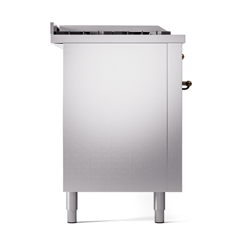Cuisinière à double combustible ILVE Nostalgie II Series 60 po avec 7 brûleurs scellés, plaque de cuisson et table française (propane liquide, porte pleine)