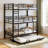 Metal Twin Triple Bunk Bed with Trundle, Heavy-Duty Steel Frame, Safety Guardrails & Dual Ladders, Space-Saving Modern Design-1767714141