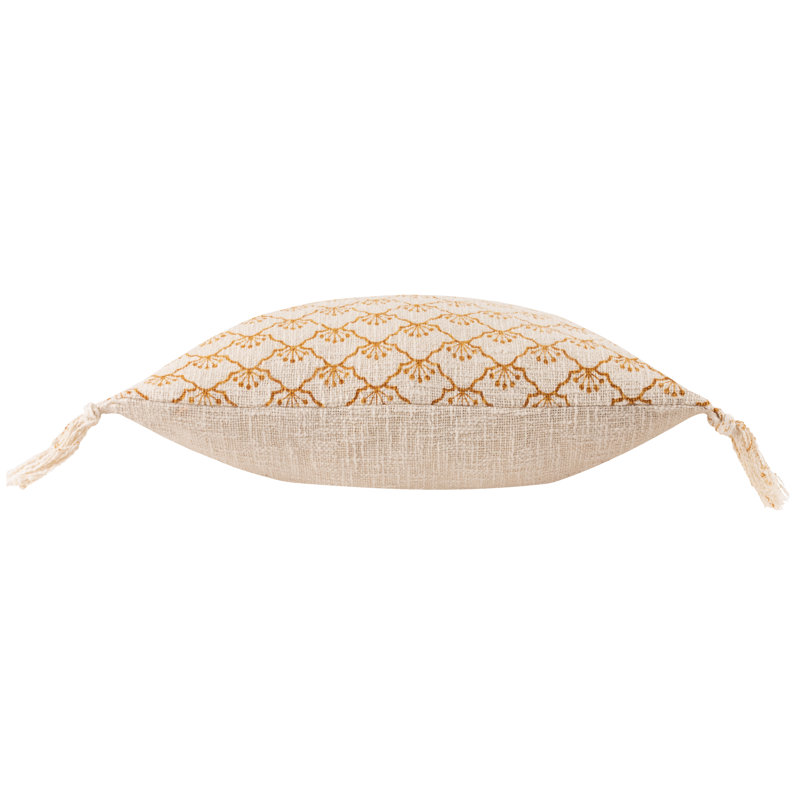 Saku Geometric Square Throw Pillow Cover, Honey