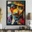 «Blue Yellow Geometric Fragmented Portrait», reproduction d'art cubique abstraite-2075620786-2075620425