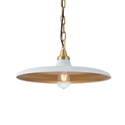 Modern 18 inch 1 light pendant with iron shade no bulb included