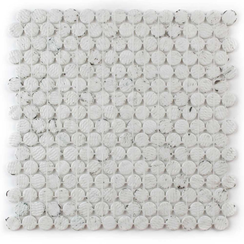 Eterna Penny 12"x12" Recycled Glass Mosaic Tile, Gray