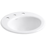 Radiant Metal Circular Drop-In Bathroom Sink with Overflow