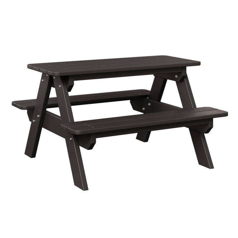 Berlin Gardens Kids Rectangular Picnic Table, Smoke Gray