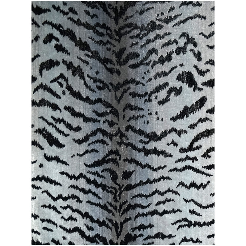 Tigre Fabric, Silver/Black