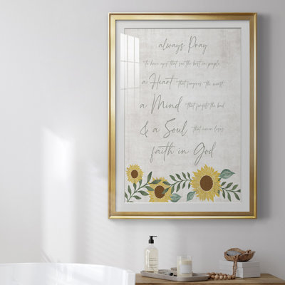 «Always Pray», reproduction encadrée de qualité supérieure - prête à être accrochée