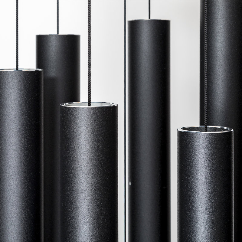 44" Black Aluminum Contemporary Wind Chime