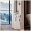 Full Body Mirror Cabinet with LED Vanity Table, Cushioned Stool, and Power Station, Touch Control, Adjustable Brightness, Large Desktop