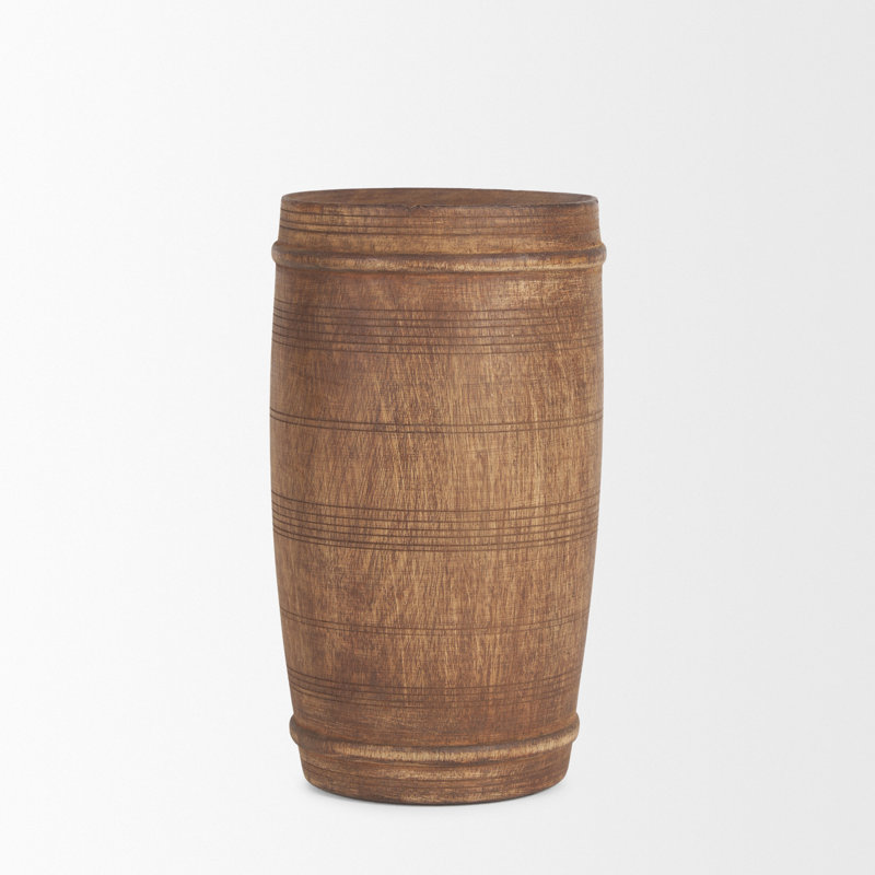Arvind Wood Table Vase, 9" H x 4.75" W x 4.75" D