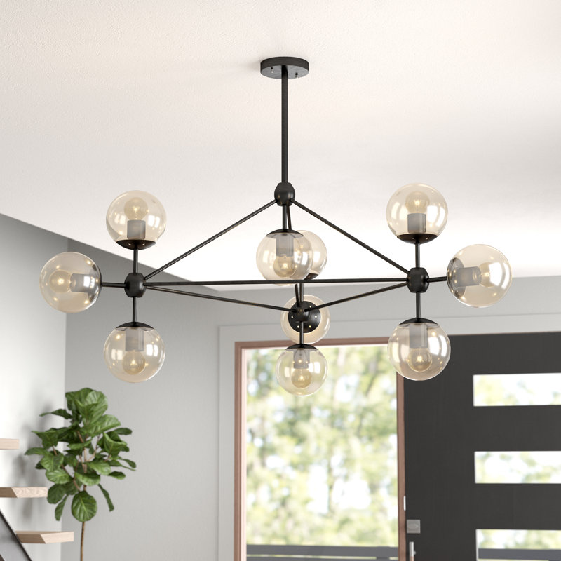 Veney 10 - Light Sputnik Modern Linear Chandelier, 23.6"Hx39.4"Wx39.4"D